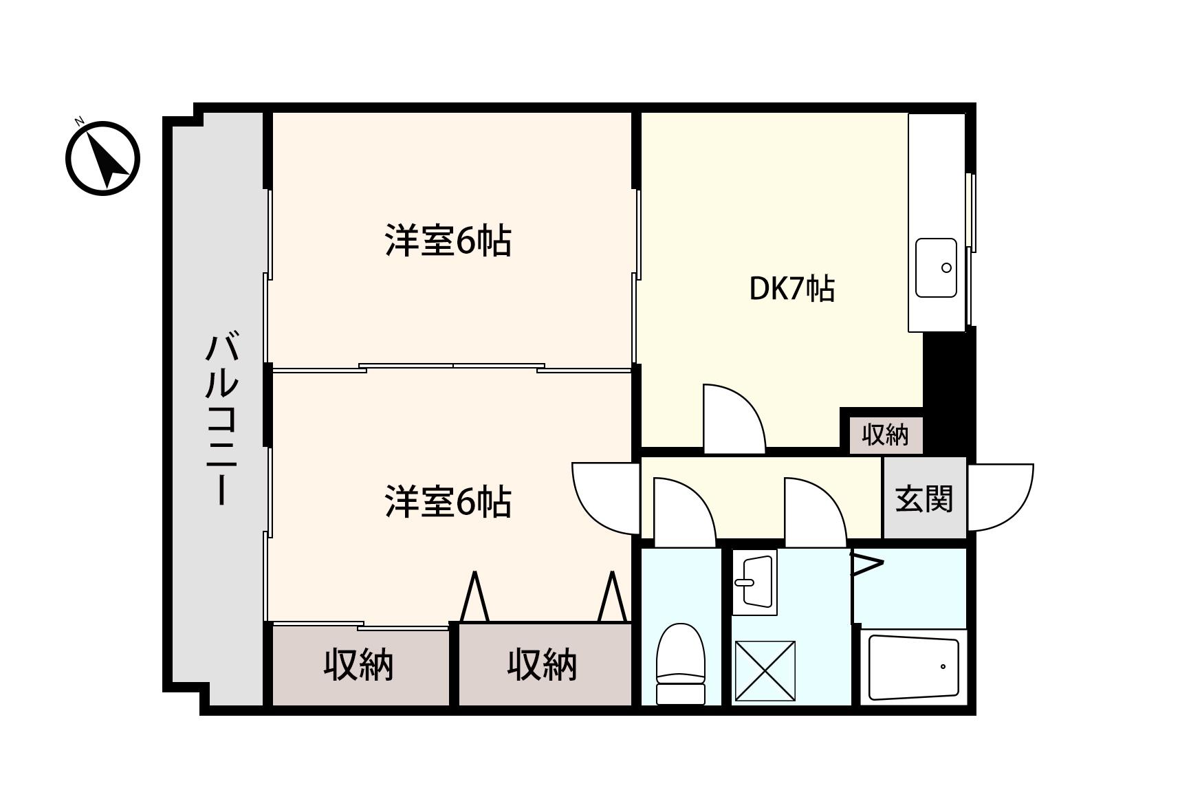 アシスト上田マンション(2DK/1階)の間取り写真