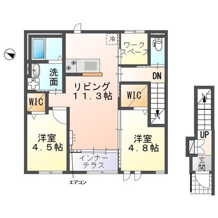 ベルワン(2SLDK/2階)の間取り写真