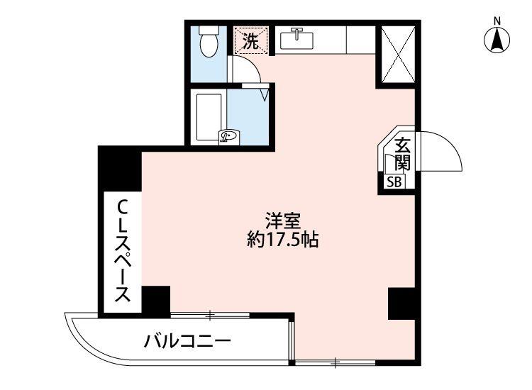 クイーンズビル(ワンルーム/3階)の間取り写真