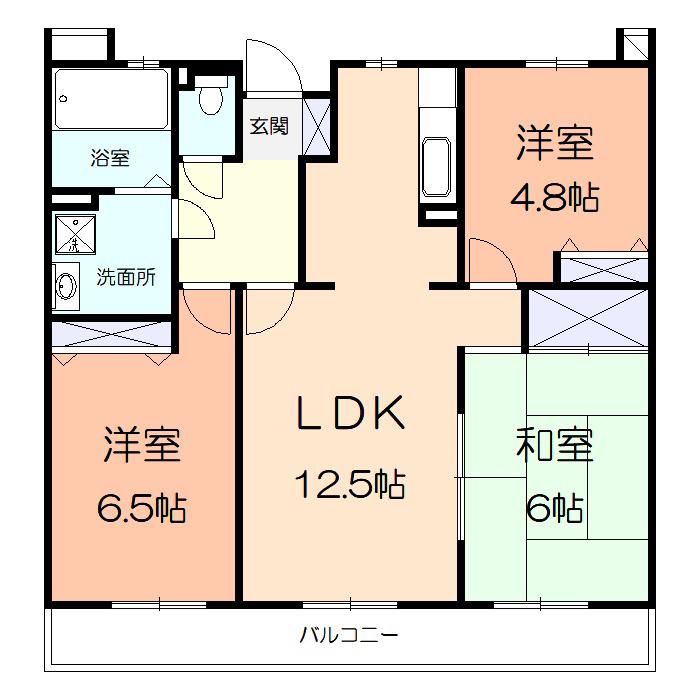 アルカンシエル(3LDK/3階)の間取り写真