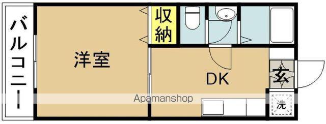 サザンポート西都(1DK/2階)の間取り写真