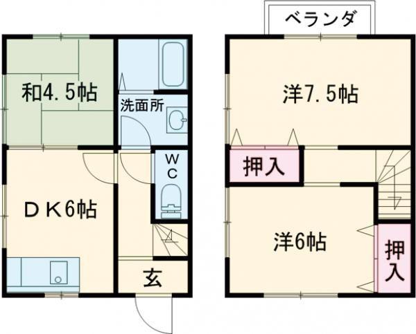 レジデンスKIRIN(3DK/1階)の間取り写真