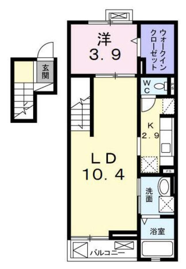 アルカンシェルA棟(1LDK/4階)の間取り写真