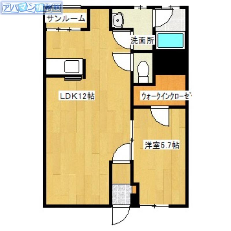ルミエール青山(1LDK/3階)の間取り写真