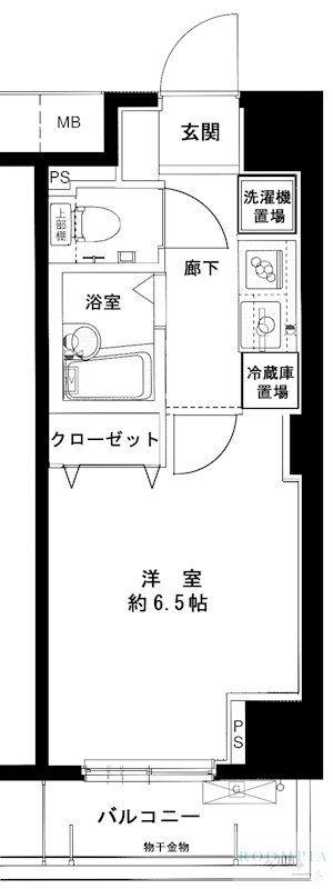 メインステージ西新宿(1K/3階)の間取り写真