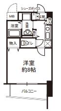 レシェンテ六甲(1K/3階)の間取り写真