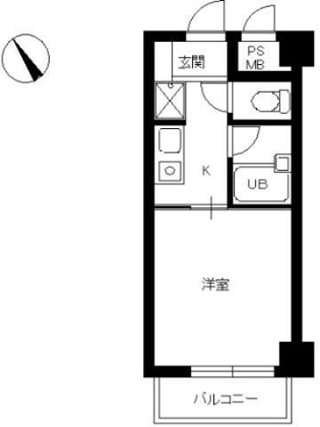 スカイコート新宿第8(1K/8階)の間取り写真