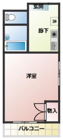 大口平和マンション(1K/5階)の間取り写真