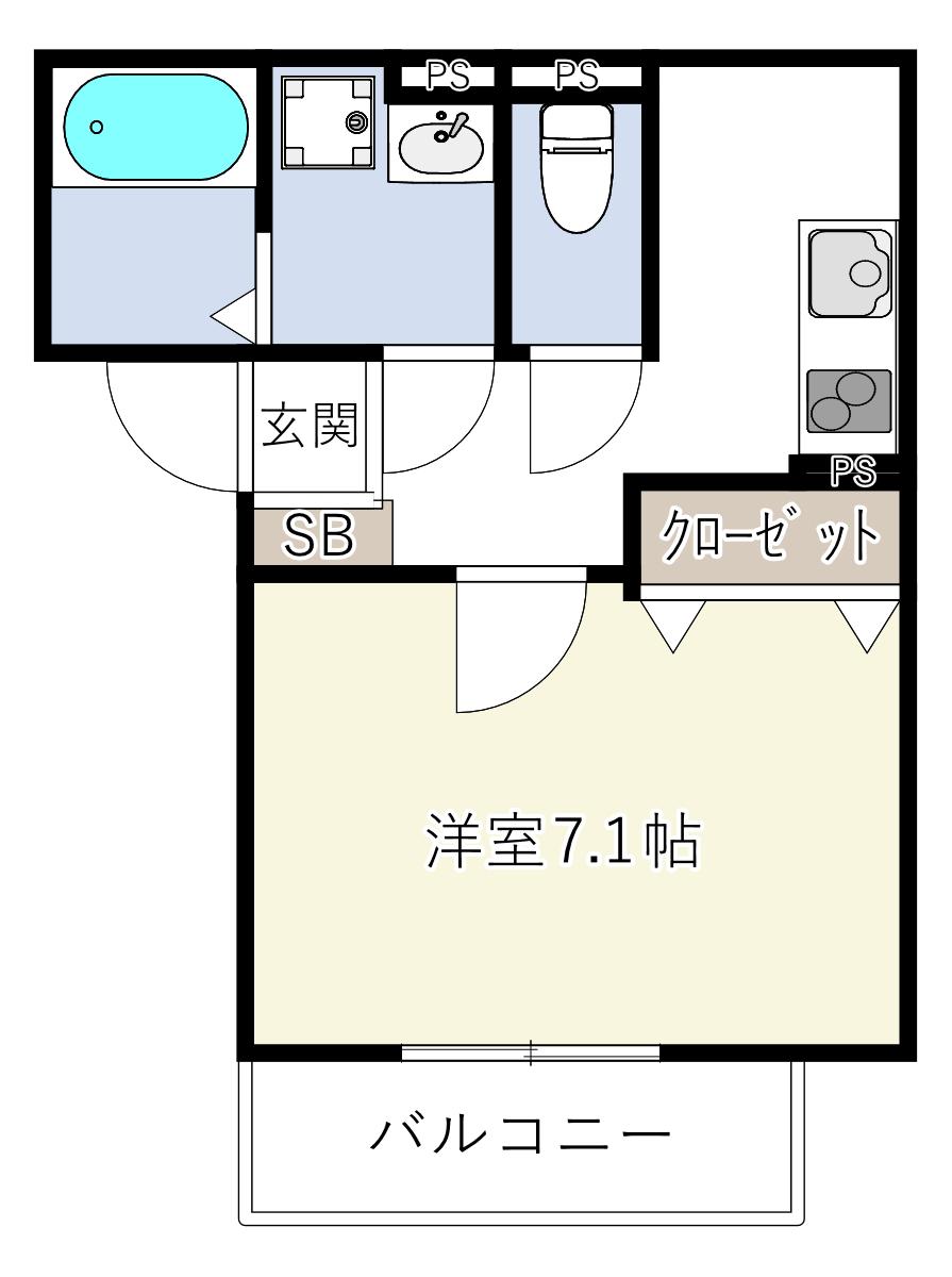 INOVE吉松(1K/3階)の間取り写真