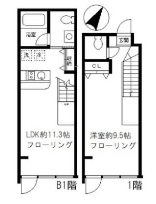 グランアセット月島(1LDK/1階)の間取り写真