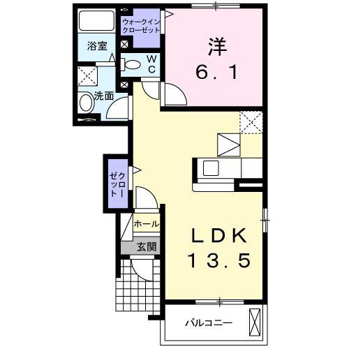 グレイスIII(1LDK/1階)の間取り写真