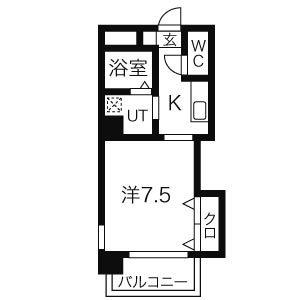 TRUSTY千代田(1K/8階)の間取り写真