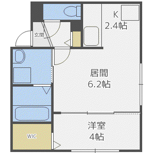 クオリライフKIKUSUI(1LDK/4階)の間取り写真
