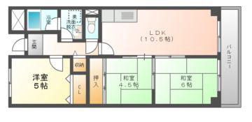 アドラブールウエスト(3LDK/5階)の間取り写真