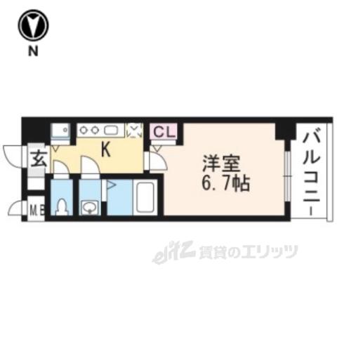 サムティ京都西大路(1K/3階)の間取り写真