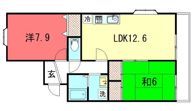 メゾン・サンマルタン(2LDK/2階)の間取り写真