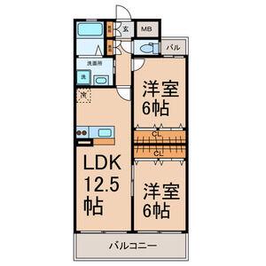 FRESCO SECOND(2LDK/2階)の間取り写真