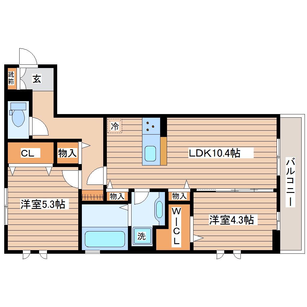 D-ROOM LEMON(2LDK/3階)の間取り写真