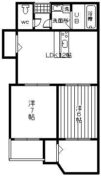 エスペランザ(2LDK/3階)の間取り写真