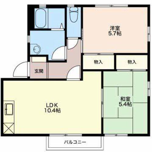 エステート K N(2LDK/2階)の間取り写真