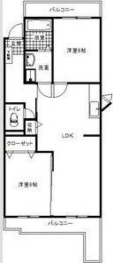 メゾン柏木(2LDK/1階)の間取り写真