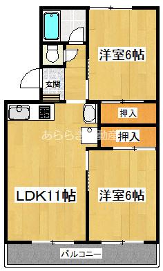 マンション110(2LDK/2階)の間取り写真