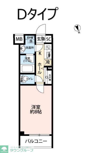 プレール・ドゥーク高井戸(1K/1階)の間取り写真