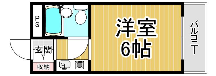 アニバーサリー40TH(ワンルーム/8階)の間取り写真