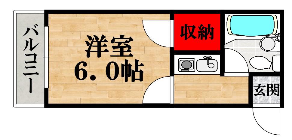 エルフェ25(1K/3階)の間取り写真