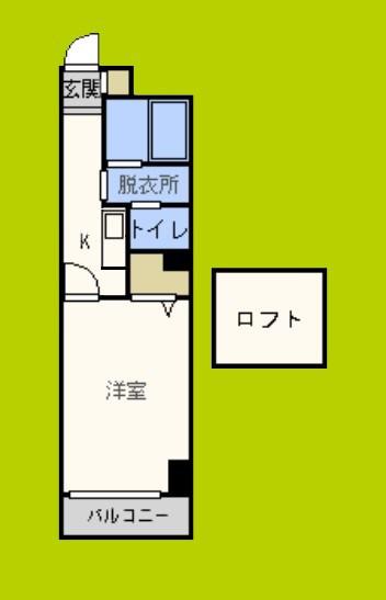 ハートフル21(1SK/4階)の間取り写真