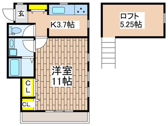 イル・マーレ(1K/2階)の間取り写真