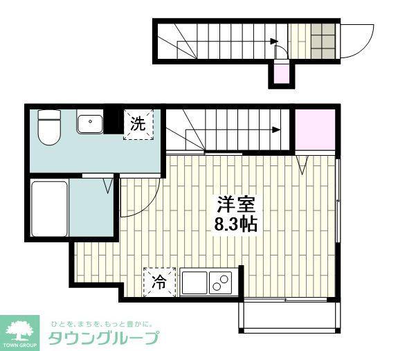 クレバー池尻(ワンルーム/2階)の間取り写真