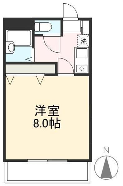 ローテンブルグIV(1K/2階)の間取り写真