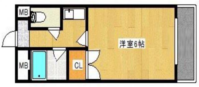 大産樋井川マンション(1K/6階)の間取り写真