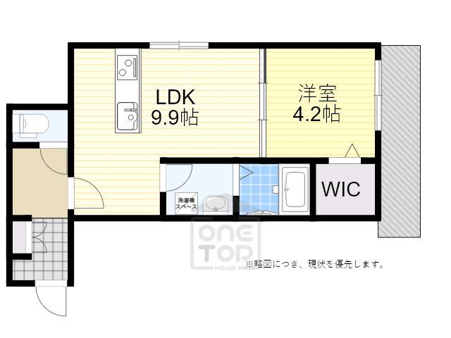 アルカンシェルコート豊津(1LDK/1階)の間取り写真