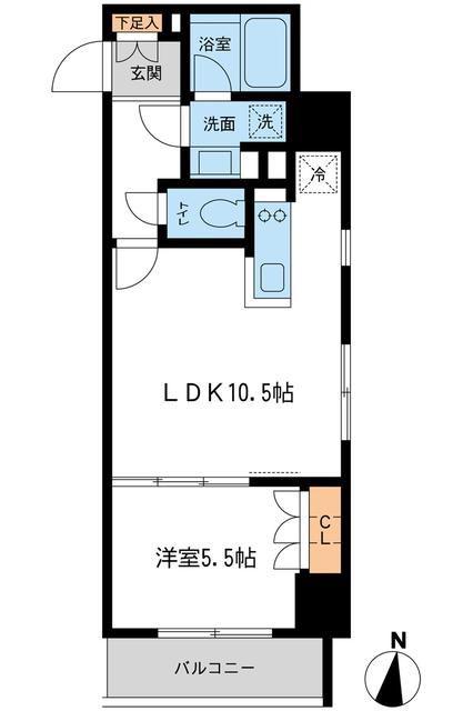 レジデンス両国駅前(1LDK/7階)の間取り写真