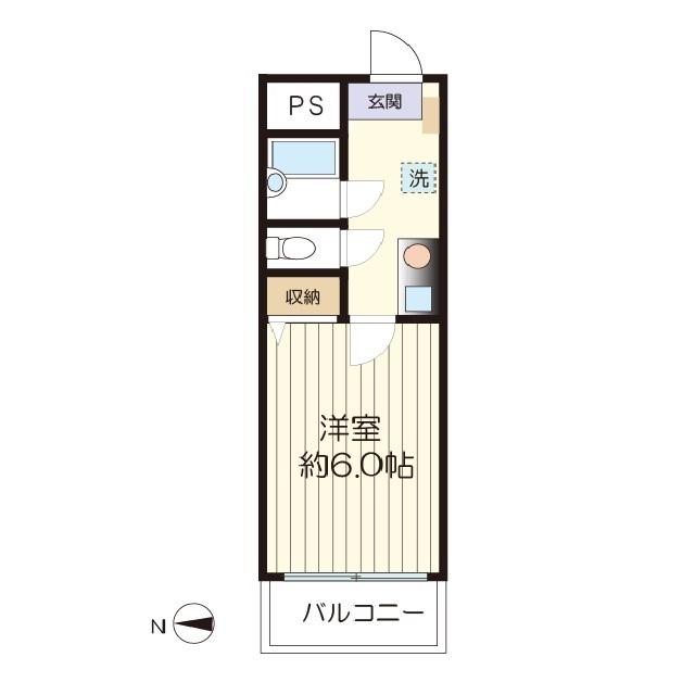 グレイスみなと(1K/2階)の間取り写真