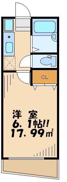 ビーム桜上水(1K/2階)の間取り写真