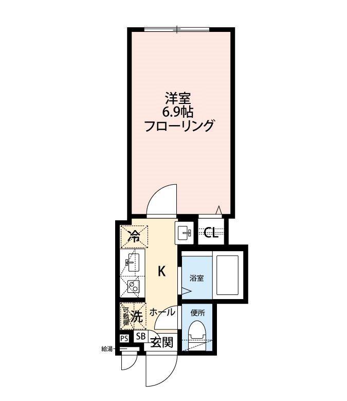 グランクオール矢向(1K/2階)の間取り写真