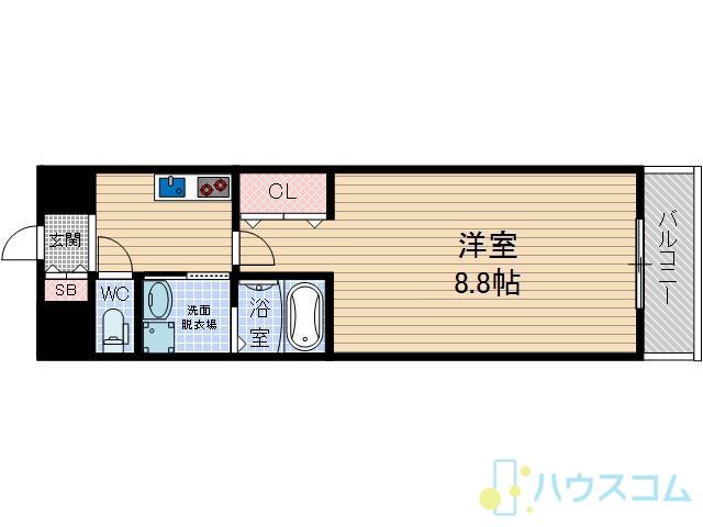 彩都シオン(1K/3階)の間取り写真