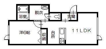グランスイートI(1LDK/1階)の間取り写真
