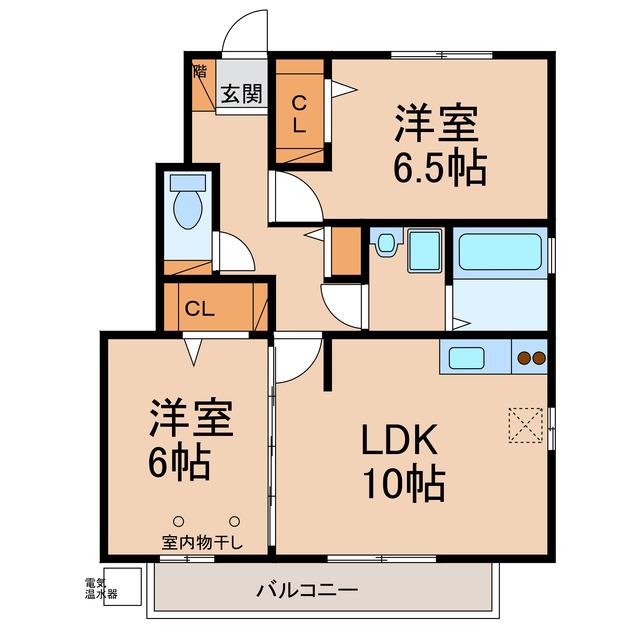 クローバーハウス(2LDK/1階)の間取り写真