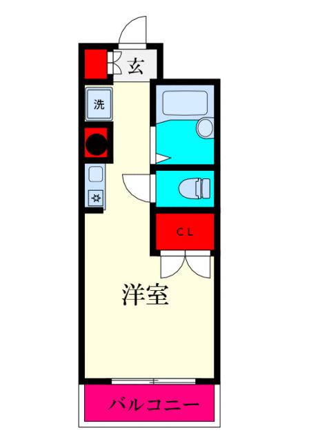 ヒルズ八王子(ワンルーム/4階)の間取り写真