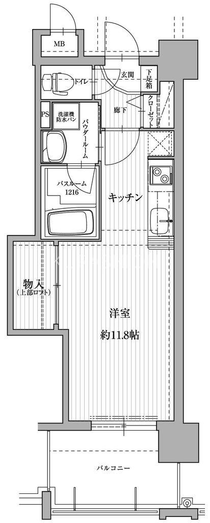 アクタス天神セントラルタワーII(ワンルーム/5階)の間取り写真
