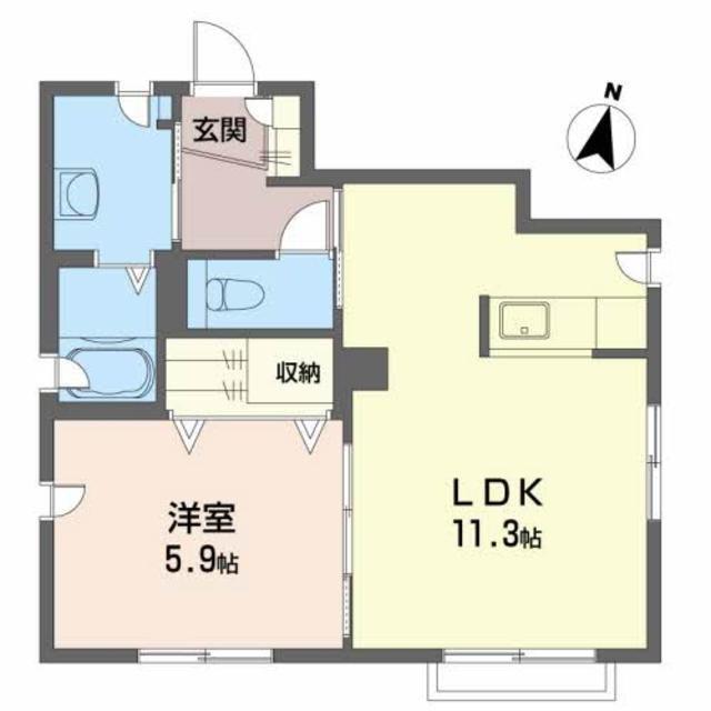 ハウステージ(1LDK/1階)の間取り写真
