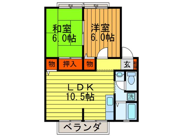 レジデンス楠葉(2LDK/2階)の間取り写真