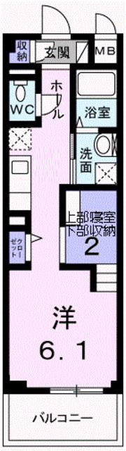 サニーキャンプ・東雲II(ワンルーム/1階)の間取り写真