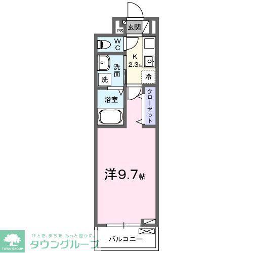 ジェルメM(1K/2階)の間取り写真