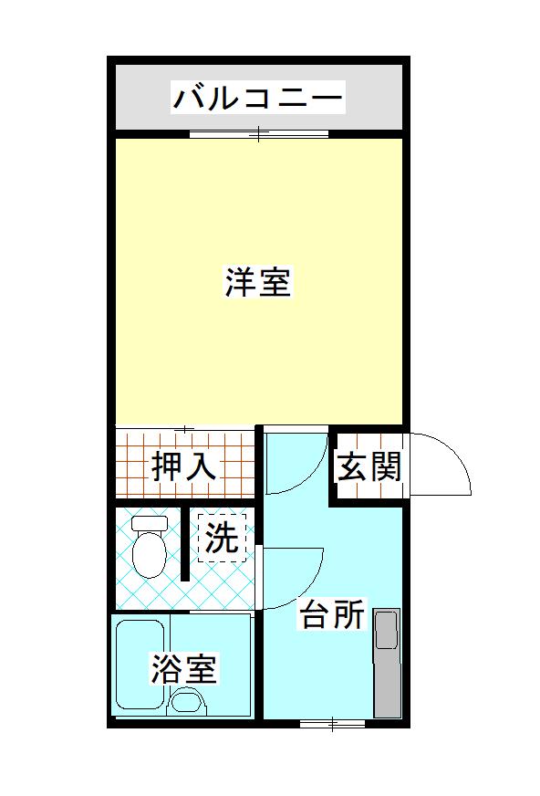 グレースハイツYASUNO(1DK/2階)の間取り写真
