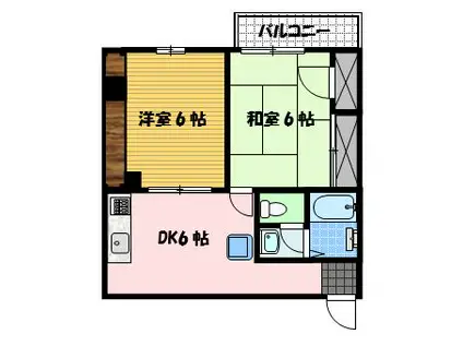 佐々木ビル(2DK/4階)の間取り写真